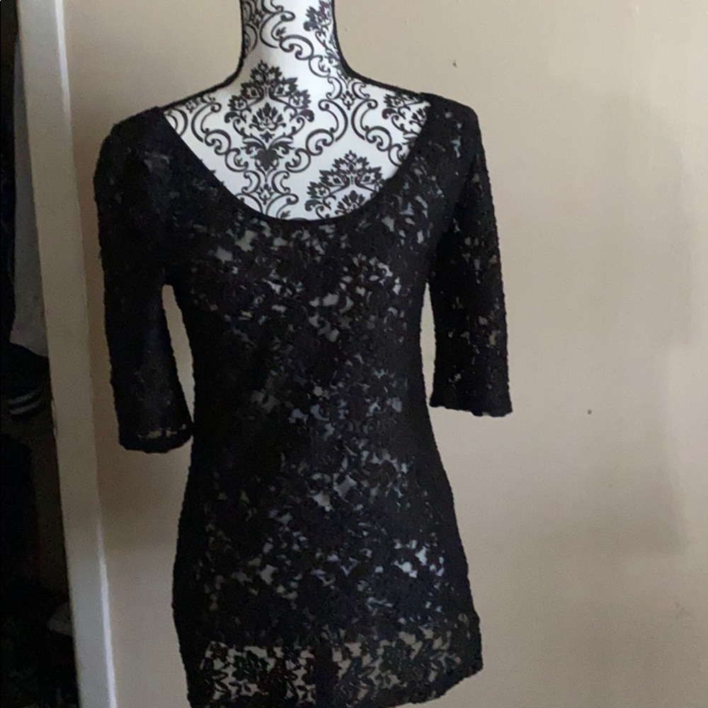 Banana Republic black lace blouse